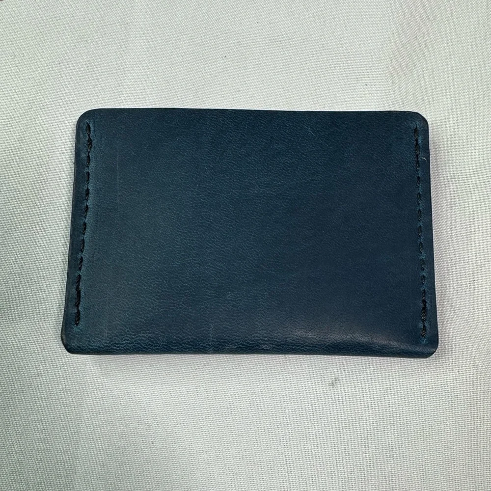 Card holder wallet rustic Blue ultra slim leather wallet card holder